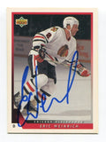 1993 Upper Deck Eric Weinrich Signed Card Hockey AUTO #497 Chicago Blackhawks