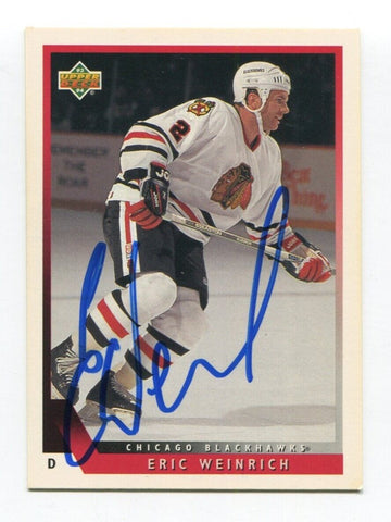 1993 Upper Deck Eric Weinrich Signed Card Hockey AUTO #497 Chicago Blackhawks