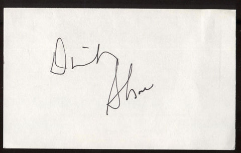 Dinah Shore Signed Index Card Signature Autographed AUTO