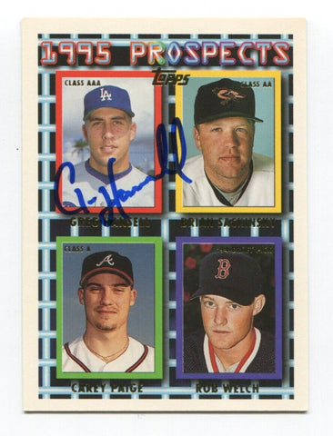 1995 Topps Prospects Greg Hansell Signed Card Baseball MLB Autographed AUTO #429
