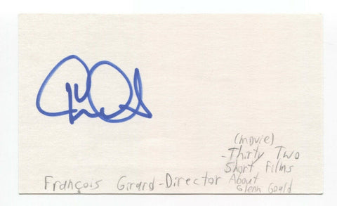 Francois Girard Signed 3x5 Index Card Autograph French Director Red Violin