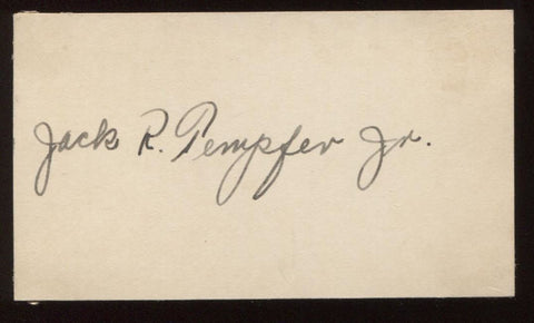 Jack Tempfer Jr. Signed Card  Autographed Authentic Signature Music AUTO