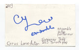 Cyrus Lane Signed 3x5 Index Card Autographed Actor Reign Murdoch Mysteries