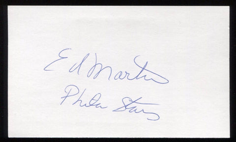 Edward Martin Signed Index Card 3x5 NEGRO LEAGUE Autographed Signature Auto