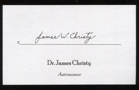 James W. Christy Signed 3x5 Index Card Signature Autographed Astronomer