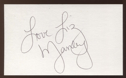 Elizabeth Manley Signed 3x5 Index Card Vintage Autographed Signature Liz