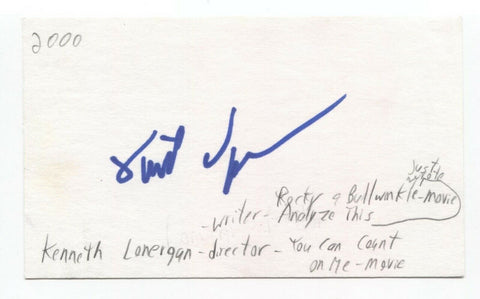 Kenneth Lonergan Signed 3x5 Index Card Autographed Oscar Winning Director 