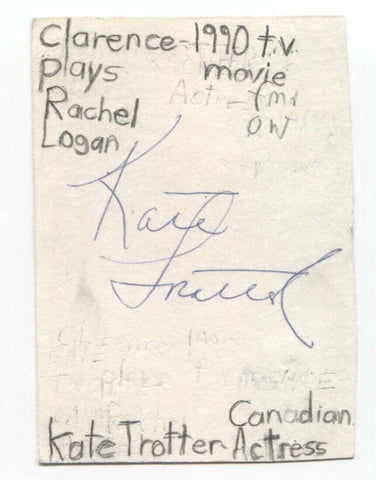 Kate Trotter Signed 3x5 Index Card Autographed Actress Michel Dion Hockey NHL