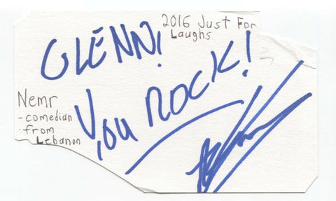 Nemr Signed 3x5 Index Card Autographed Signature Comedian Stand Up Comic Actor