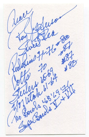 Roy Jefferson Signed 3x5 Index Card Autographed Pittsburgh Steelers Super Bowl V