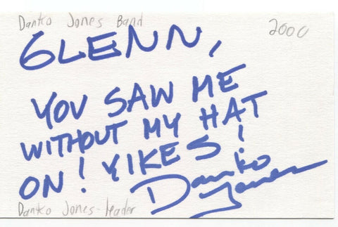 Danko Jones Signed 3x5 Index Card Autographed Signature Band 