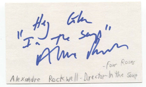 Alexandre Rockwell Signed 3x5 Index Card Autograph Signature Director