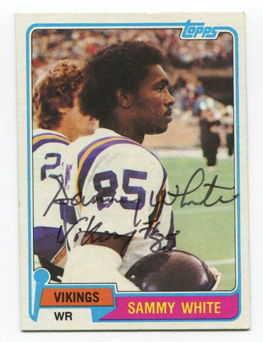 1981 Topps Sammy White Signed Card Football Autographed #183