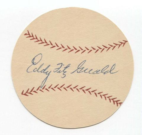 Ed Fitz Gerald Signed Paper Baseball Autographed Signature Washington Senators