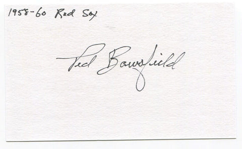 Ted Bowsfield Signed 3x5 Index Card Autographed MLB Baseball Boston Red Sox