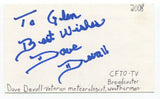 Dave Devall Signed 3x5 Index Card Autographed Canadian Broadcaster Meteorologist