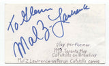 Mal Z. Lawrence Signed 3x5 Index Card Autographed Signature Actor Rounders