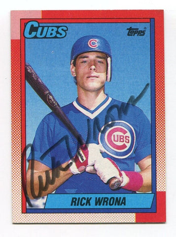 1990 Topps Rick Wrona Signed Card Baseball Autographed AUTO #187