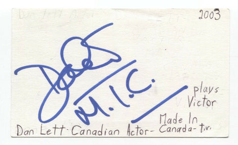 Dan Lett Signed 3x5 Index Card Autographed Signature Actor X-Files