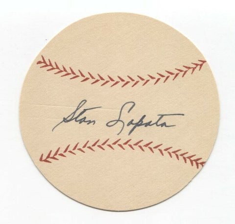 Stan Lopata Signed Paper Baseball Autographed Signature Philadelphia Phillies