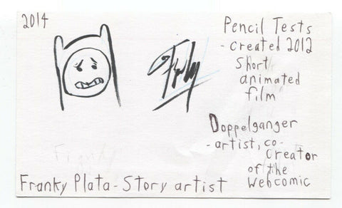 Franky Plata Signed 3x5 Index Card Autograph Signature Comic Artist Animator