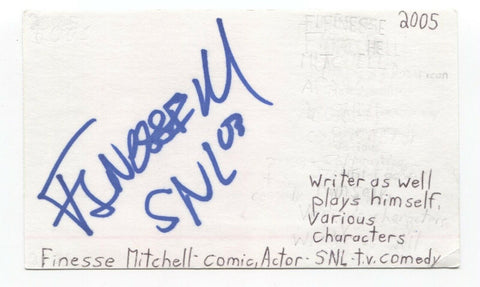 Finesse Mitchell Signed 3x5 Index Card Autographed Signature Actor Comedian SNL