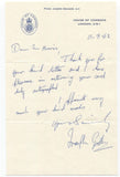 Joseph Godber Signed Letter TLS Autographed Signature British Politician