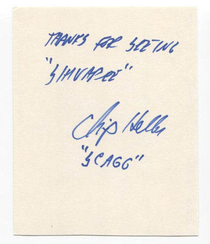 Chip Heller Signed 4x5 Index Card Autographed Signature Star Trek TNG