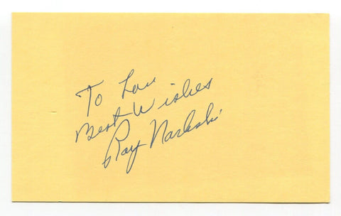 Ray Narleski Signed Cut Index Card Autographed Baseball MLB Cleveland Indians