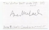 Anne Michaels Signed 3x5 Index Card Autographed Signature Poet Novelist