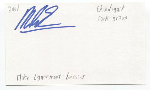Chixdiggit - Mike Eggermont Signed 3x5 Index Card Autographed Signature Band