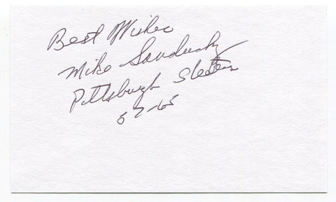 Mike Sandusky Signed 3x5 Index Card Autographed NFL Football Pittsburgh Steelers