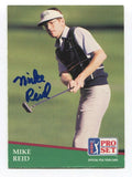 1991 Pro Set PGA Golf Mike Reid Signed Card Autographed Signature #8