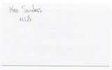 Ken Sanders Signed 3x5 Index Card Autographed MLB Baseball Milwaukee Brewers