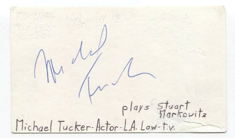 Michael Tucker Signed 3x5 Index Card Autograph Signature Actor L.A. Law