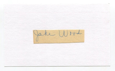 Jake Wood Signed Cut Index Card Autographed Baseball MLB Detroit Tigers