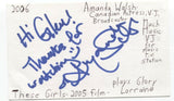 Amanda Walsh Signed 3x5 Index Card Autograph Signature Actress