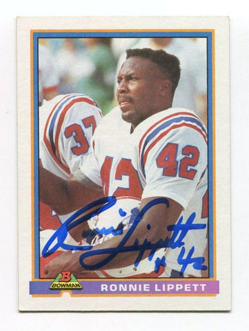 1991 Bowman Ronnie Lippett Signed Card Football Autograph NFL AUTO #335