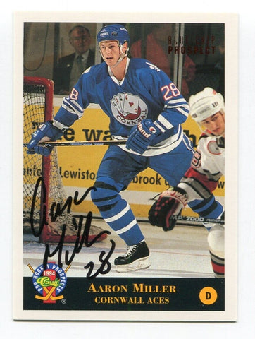 1994 Classic Blue Chip Aaron Miller Signed Card Hockey Autograph AUTO 105