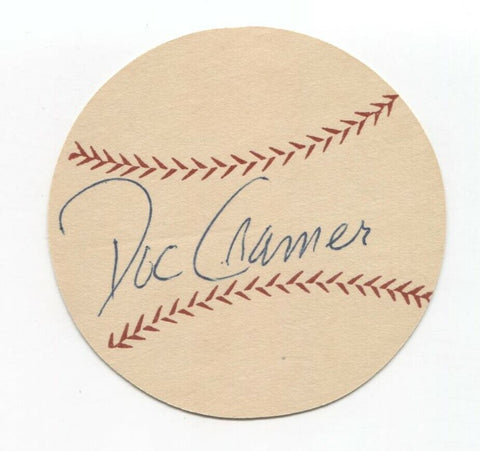Doc Cramer Signed Paper Baseball Autographed Signature 1945 Detroit Tigers