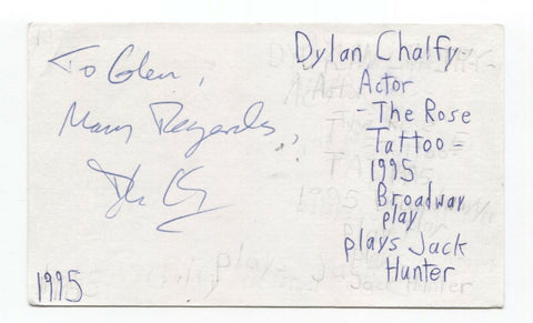 Dylan Chalfy Signed 3x5 Index Card Autographed Signature Actor Star Trek