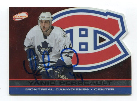 2001-02 Pacific Atomic Yanic Perreault Card Hockey AUTO #52 Montreal Canadians