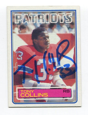 1983 Topps Tony Collins Signed Card Football Autograph NFL AUTO #328 Patriots