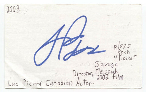 Luc Picard Signed 3x5 Index Card Autograph Canadian Actor Director