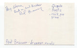 Paul Brouwer Signed 3x5 Index Card Autographed Signature Gigolo Aunts