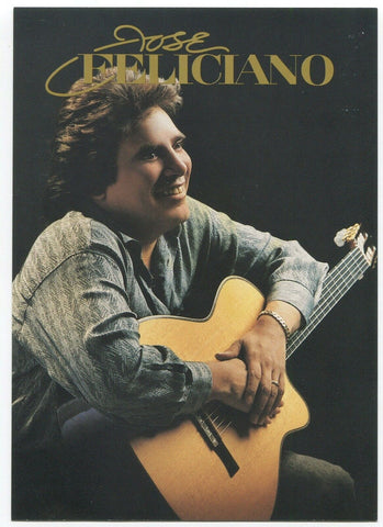 Jose Feliciano Signed Photo Postcard Vintage Autographed Feliz Navidad Singer