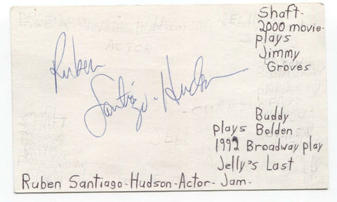 Ruben Santiago-Hudson Signed 3x5 Index Card Autographed Signature Actor Director