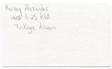 Harvey Alexander Signed 3x5 Index Card Autograph WWII Army B-25 Tuskegee Airman