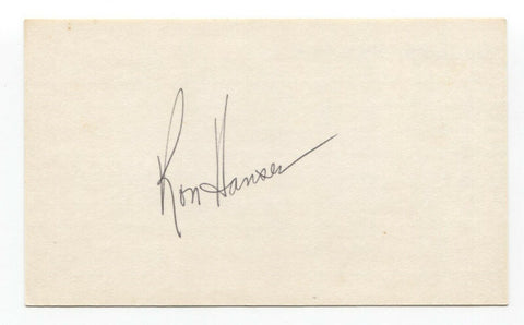 Ron Hansen Signed Index Card Autographed Baseball Unassisted Triple Play