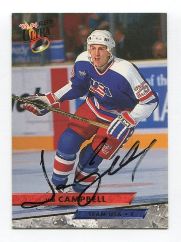 1994 Fleer Ultra Jim Campbell Signed Card Hockey Autograph NHL AUTO #479